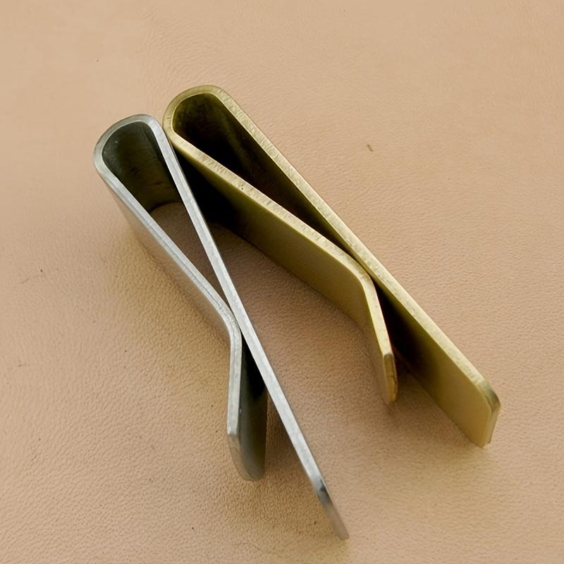 1pc Stainless Steel Pen Clip Pen Holder Vintage Ticket Holder, notebook accessories, stationery, office supplies