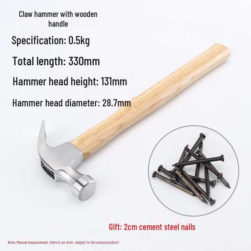 Multifunktions-Klauenhammer mit Brecheisen für Holzbearbeitung & Elektroarbeiten