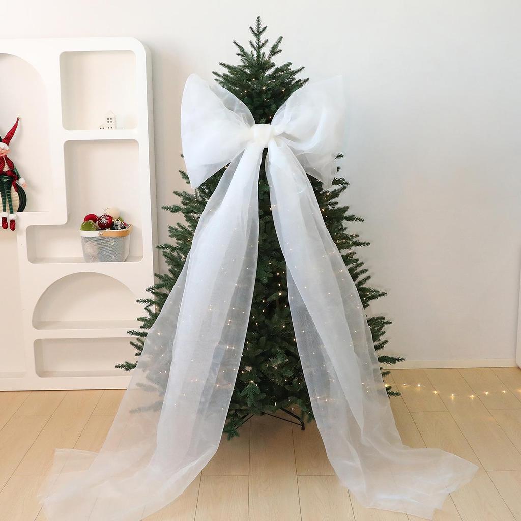Handmade Organza Bow Christmas Tree Ornaments for Festive Home Décor