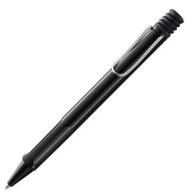 LAMY Safari Shiny Black Ballpoint Pen Ergonomic Medium Line Width Comfortable for Long Writing Times Made from Durable ASA Plastic Includes LAMY M 16