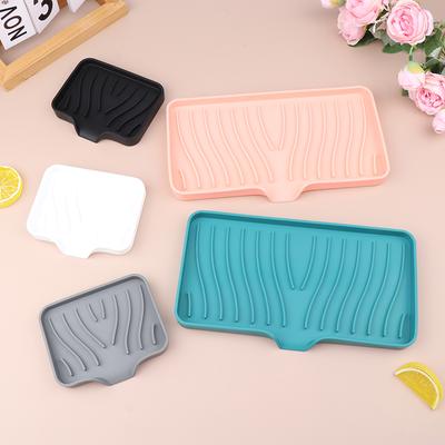 Kitchen Sink Sponge Holder Silicone Soap Dish Soap Holder Self Draining Anti-Slip Storage Rack Bathroom Supplies