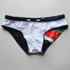 Men's Sexy Low-Waist Swim Trunks Printed Color-Block Japanese-Style Bikini Swim Briefs Drawstring Beach & Hot Spring Swimwear