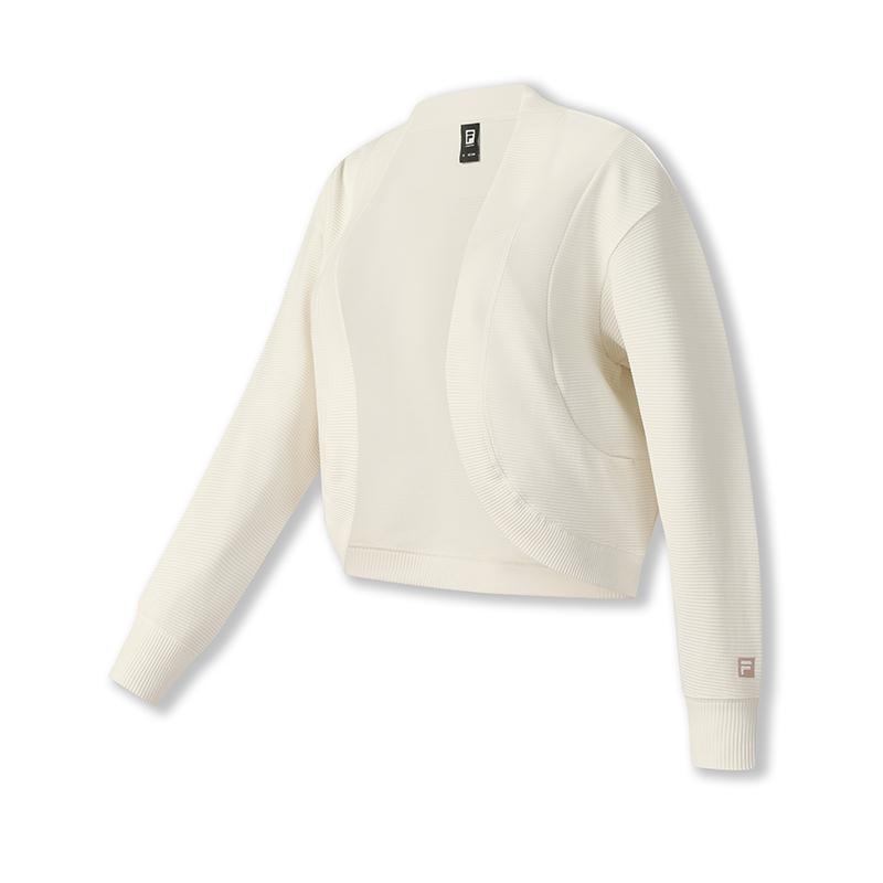 

Fila Фитнес Мода Удобный Повседневный Спорт Универсальный Французский Ленивый Стиль Воротник-стойка Длинный Рукав Кардиган Вязаные Изделия Женские кардиганы A11W531502F-WT XL