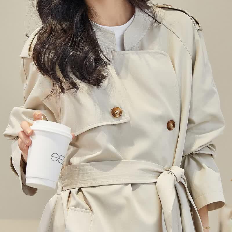 Women's British Style Double-Breasted Trench Coat