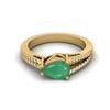 925 Sterling Silver Gold Vemreil 2.00 Cts Pear Shape Natural Emerald Split Shank Wedding Women Ring