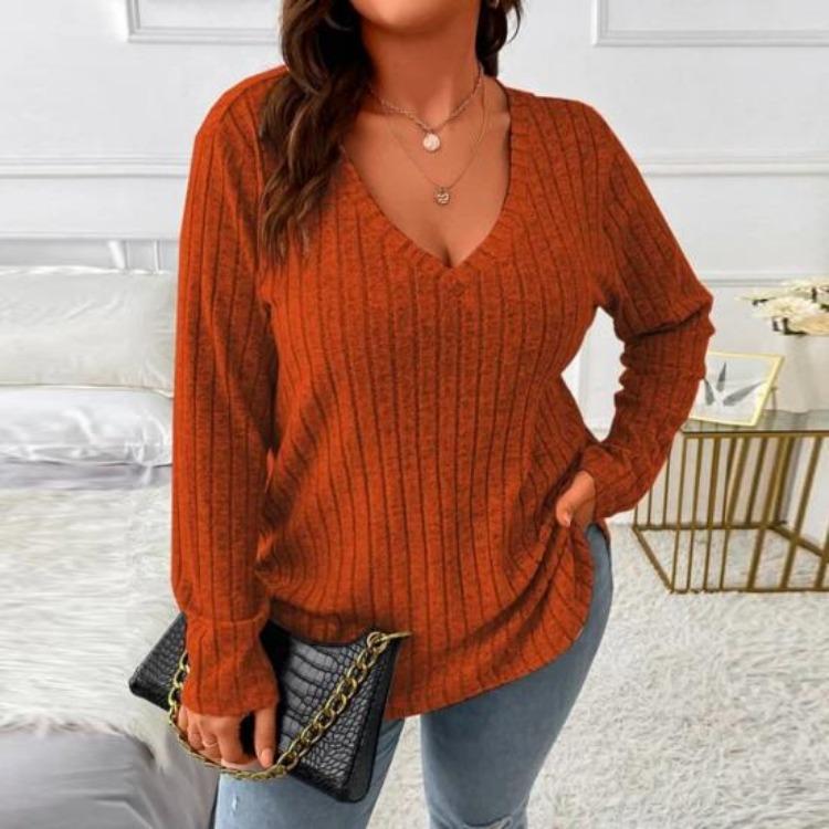 Warm Soft Knitted Blouse Women Long Sleeve V Neck Loose Pullover Casual Top Irregular Hem Plus Size Fall Winter