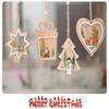 Wooden Christmas Hanging Ornaments 3D Hollow Design Cute Patterns For Home Party Holiday Decor