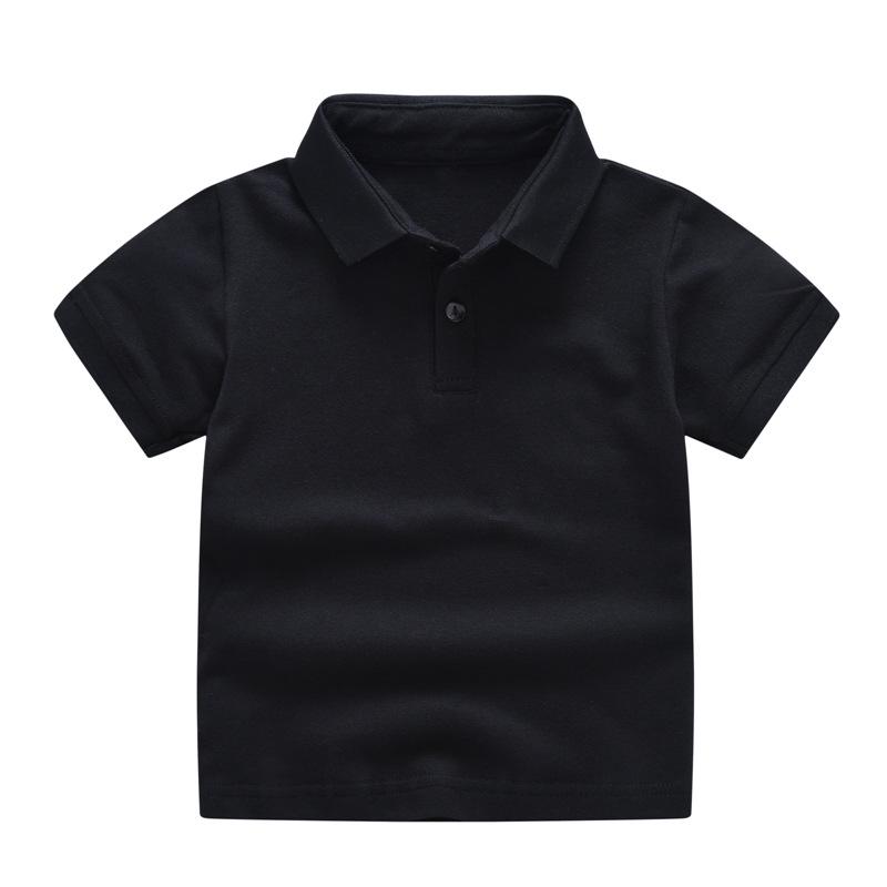 Boys Girls Plain Short Sleeve Polo T Shirt Summer Fashion Collar Top Elementary School Uniform Comfortable Cotton