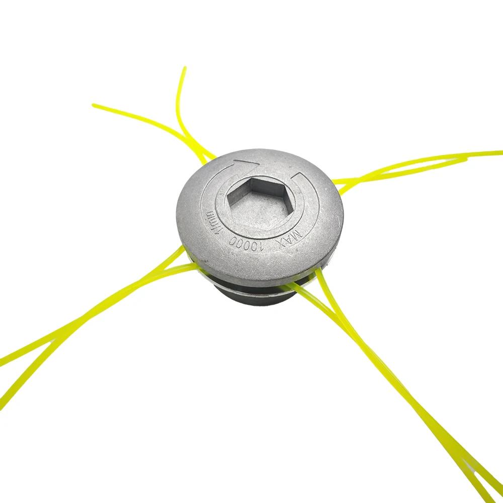 Universal Aluminum Trimmer Head With Four String Set Garden Grass Brush Cutter Accessories Durable Strimmer Head For Lawn Mower