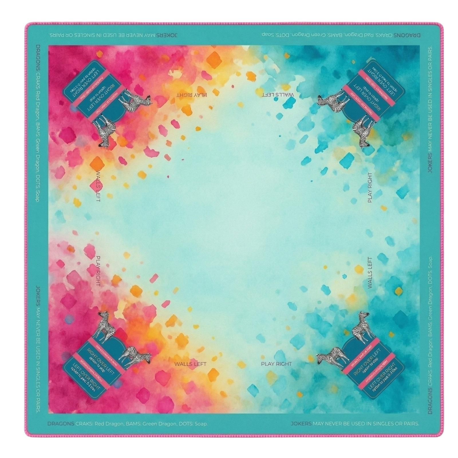 

American Mahjong Mat – 31. Inch Non Noise Reducing Padded Game Table Mat For American Mah Jongg With Canvas Carrying Bag, Colorful One Size белый