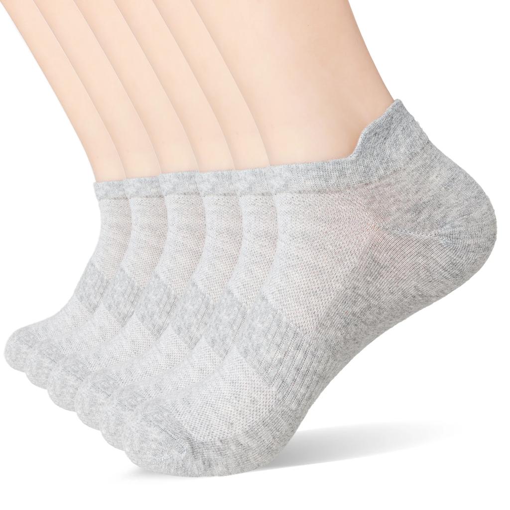 6 Pairs Ankle Socks Womens and Mens Couple Student Cotton Ear New Plus Size Mesh Athletic Sports Running Solid Color Boat Socks