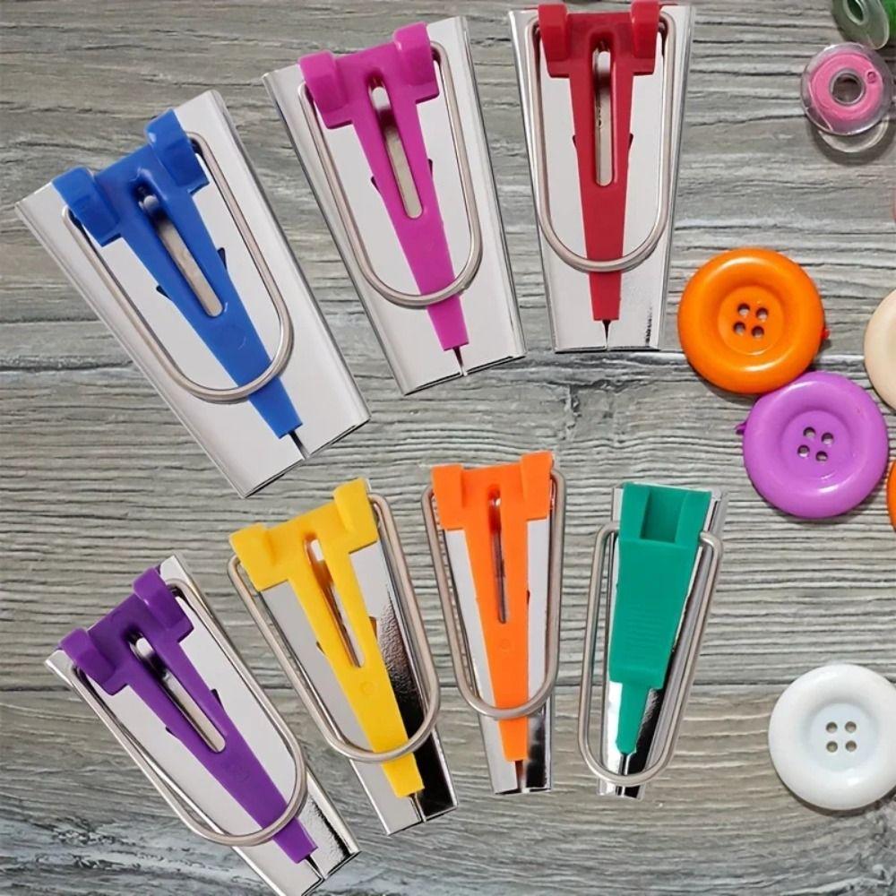 3/4/5/6/7Pcs Non-Slip Bias Binding Tape Making Tool Metal Hemming Guides  Sewing