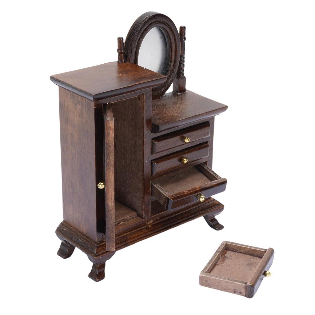 1:16 Puppenhaus Miniatur Schminktisch Holz Dekorativ Vintage Puppenhaus Schminktisch