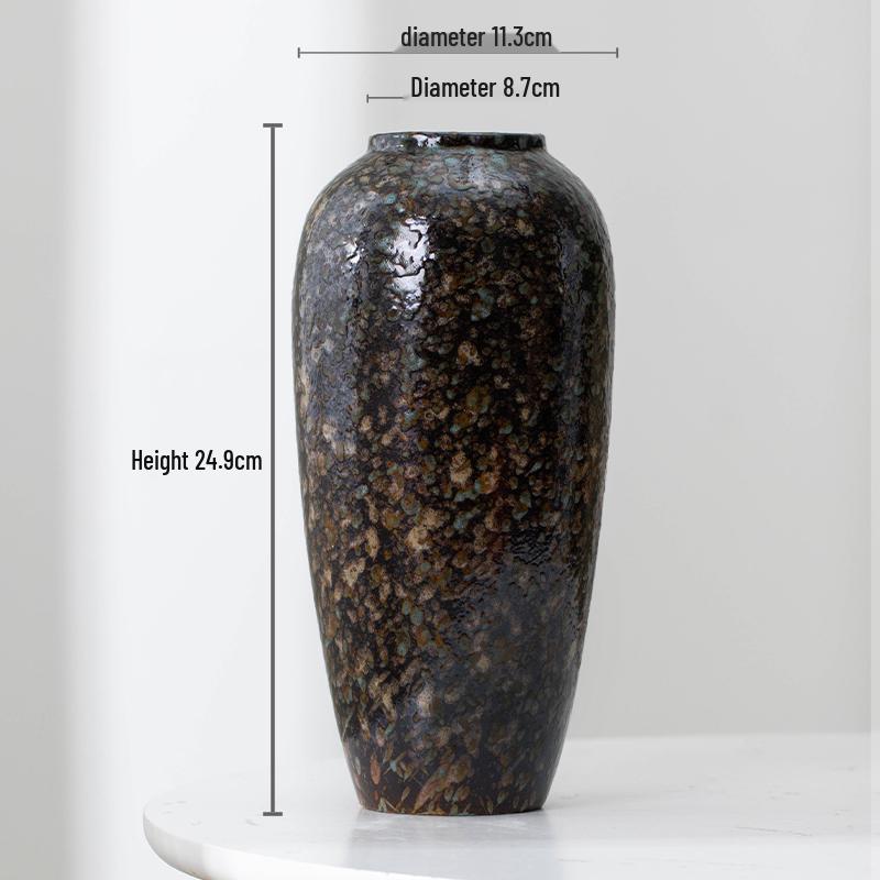Minimalist Kiln-Fired Ceramic Vase: Home Living Room Decor for Fresh or Dried Flowers