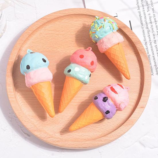 Ice Cream Cone Squeeze Toy Simulated Ice Cream Fidget Toy Slow Rebound Anxiety Stress Relief Soft Stretch Sensory Stress Ball