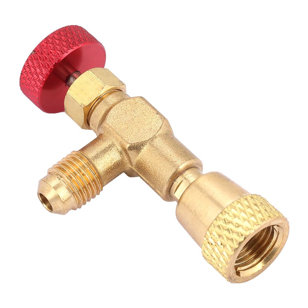 1/4''‑5/16'' Brass Control Valve for Refrigerant Charging Hose R410A Brass Control Valve Valve Control Valve