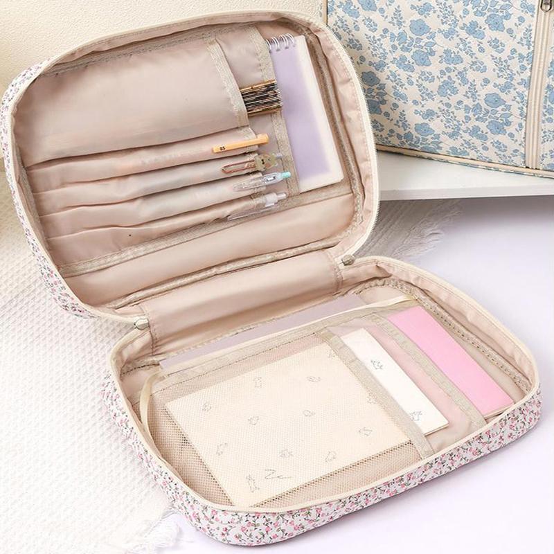 Große Bibelhülle für Frauen, Gesteppte Bibeltasche, Blumen-Bibeltaschen mit Reißverschlusstasche und Henkel, Bibelstudienzubehör