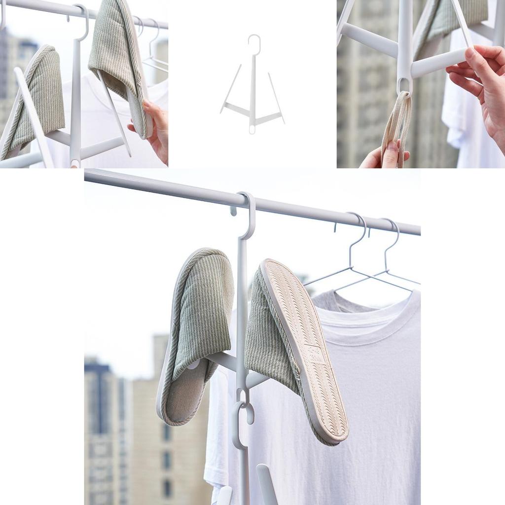 Japans Minimalistisch Schoendroogrek Creatief Balkon Hangend Schoenrek Wit Plastic