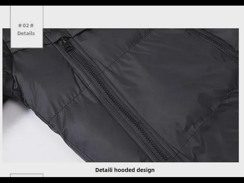 Men's Trendy Hooded Winter Cotton Jacket - Large Size