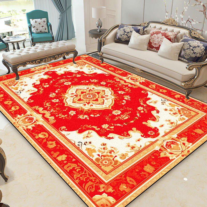 Persian Luxury Red Carpets Living Room Printing Home Decoration Large Area Soft Rugs 140x200 Bedroom Lounge Non-slip Floor Mats