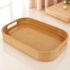1Pcs Bamboo Storage Tray Multi Purpose Food Organizer for Home Hotel Spa Salon Use Easy Carry Snack Fruit Serving Table