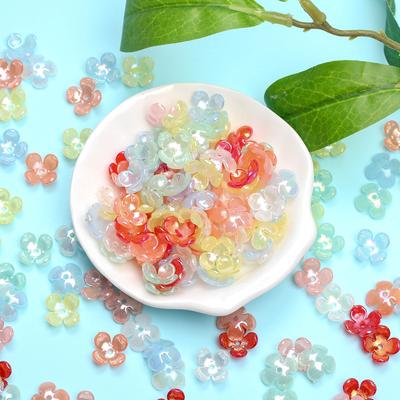 Yaratıcı 10mm Petal Gevşek Boncuklar Antik Moda Malzeme Parlak Yüz Akrilik Küpe Aksesuarları El Yapımı Malzemeler