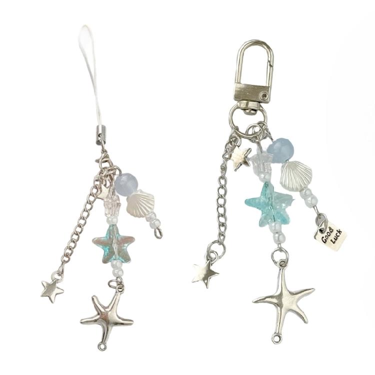 Modern Alloy Starfish Keychain Phone Strap Stylish Jewelry Decoration for Bags Everyday Carry Sturdy Alloy