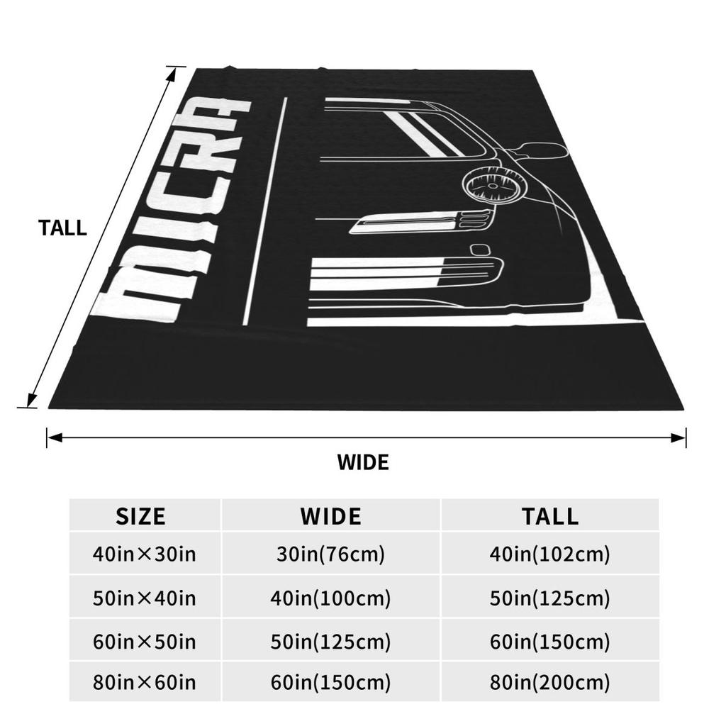 Front JDM Micra Racing Blankets Soft Warm Flannel Throw Blanket Cover for Bed Living room Picnic Travel Home Couch