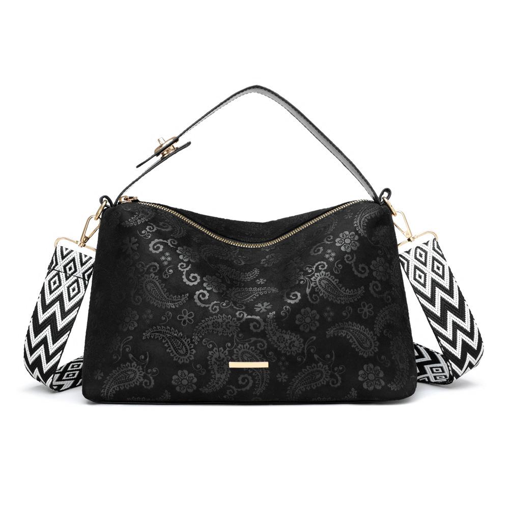 Small-scale Retro Single-shoulder Bag, Large-capacity Commuter Tote Bag, Fashionable Crossbody Bag чёрный