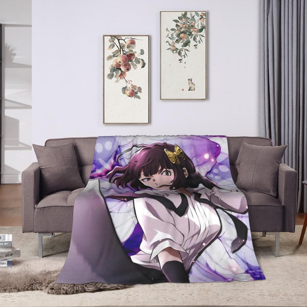 Anime Bungo Stray Dogs Blanket Fleece Winter Multi-function Lightweight Throw Blanket for Home Office Bedspreads