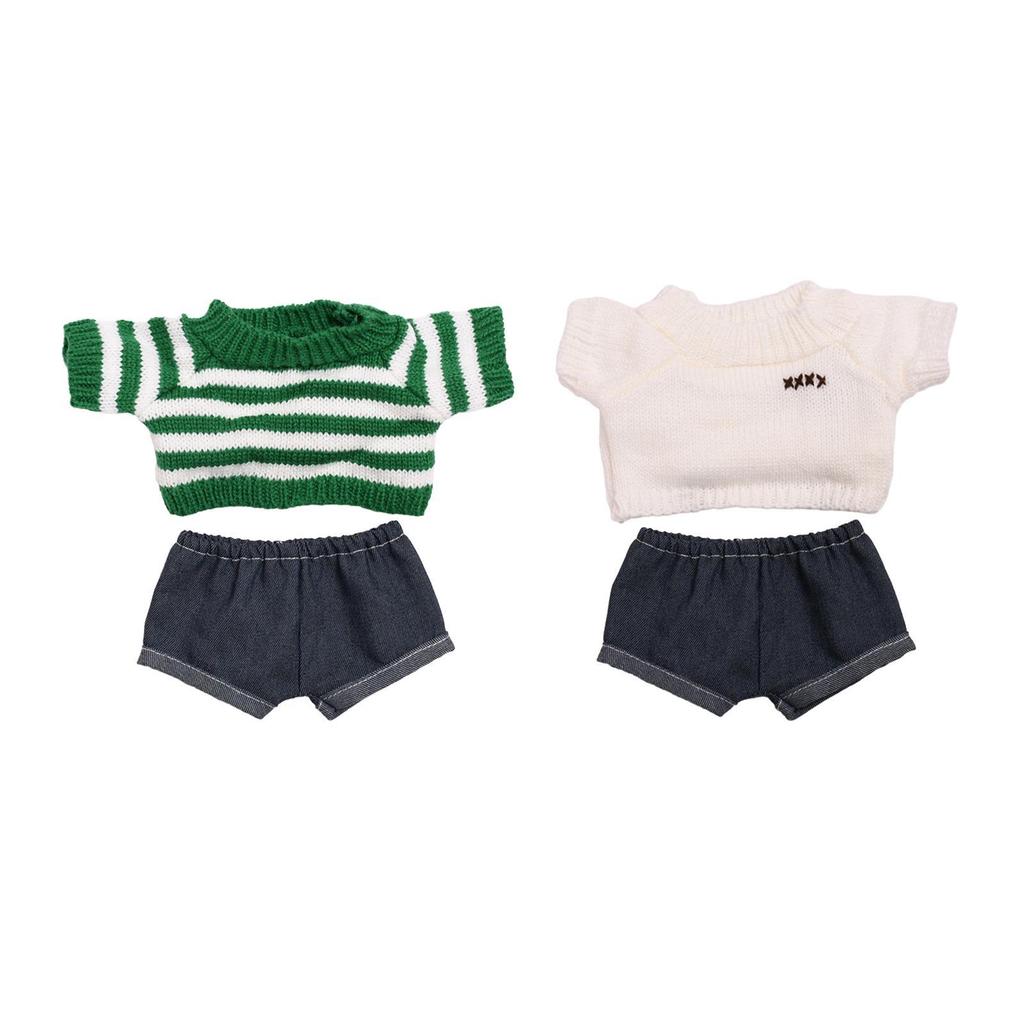 Plush Doll Clothes for 38cm Doll Lovely Little Girls Gift DIY Supplies Sweater And Jeans Doll Clothing Costume