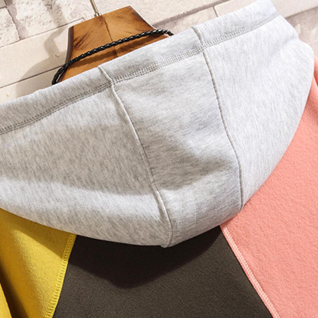 Men's 2021 Color Block Patchwork Loose Hoodie for Couples