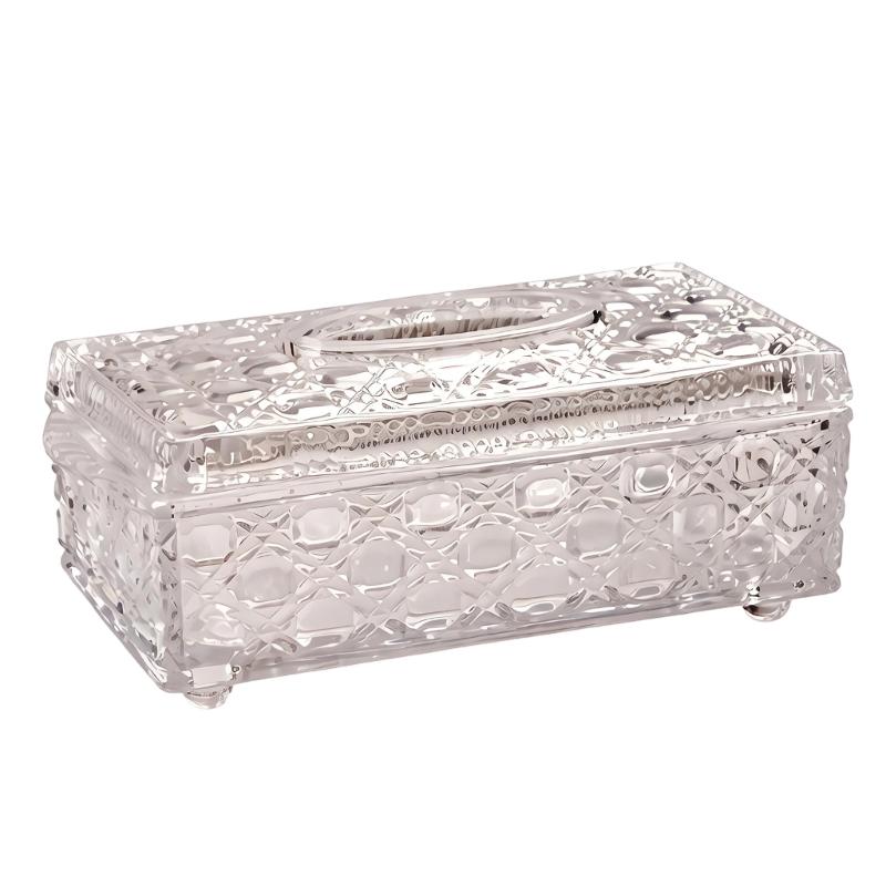 

Stylish Transparent Tissue Dispenser Glass Napkin Holder Paper Towel Organizer For Bathroom And Dining Table прозрачный