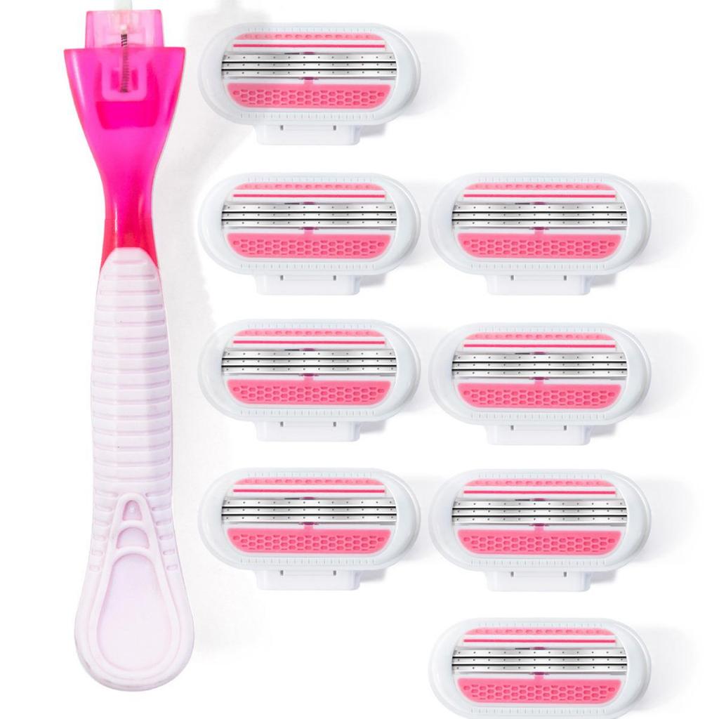 Triple-Layer Women's Manual Razor Set - Effortlessly Removes Underarm and Leg Hair
