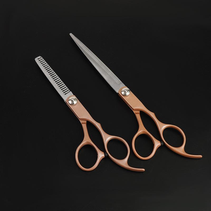 Professional 7-Inch Dog Grooming Scissor Set: Flat, Tooth, Curling, and Thinning Scissors for Trimming and Shaping