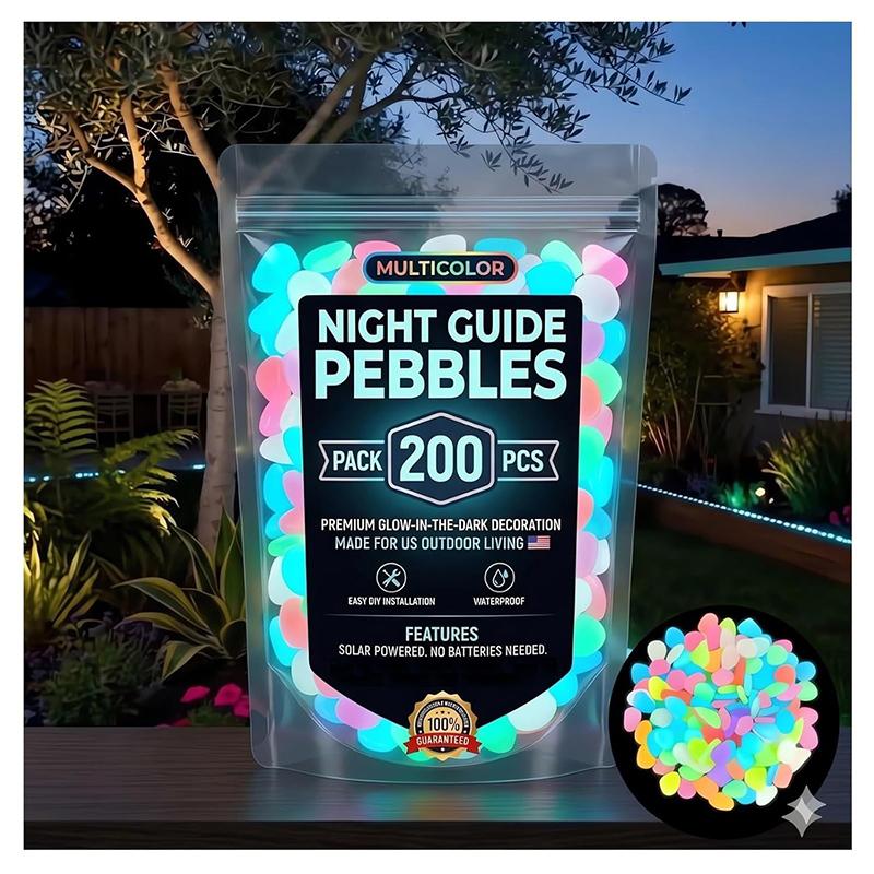Colorful Luminous Garden Stones Outdoor Garden Luminous Stones Outdoor Courtyard Landscape Decoration Gravel Stones Garden