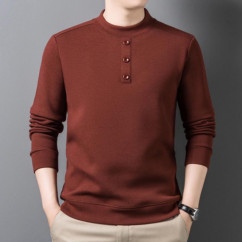 

Men s Winter Knitted Round Neck Sweatshirts - Business Casual Father s Wear 4XL червоний