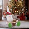 Christmas Candy Basket Santa Snowman Rattan Straw Woven Desktop Ornament Fruit Holder Holiday Decor Home Office Bar KTV