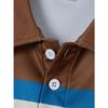 Fashion Men's Casual Polo Shirt V-neck Button Down Business Striped Versatile T-shirt Tops