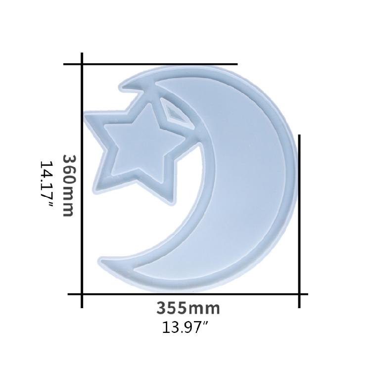 Handmade Resin Art Silicone Mold Moon Star Design Flexible Ornament Moulds Silicone Texture Perfect for Storage Dishes