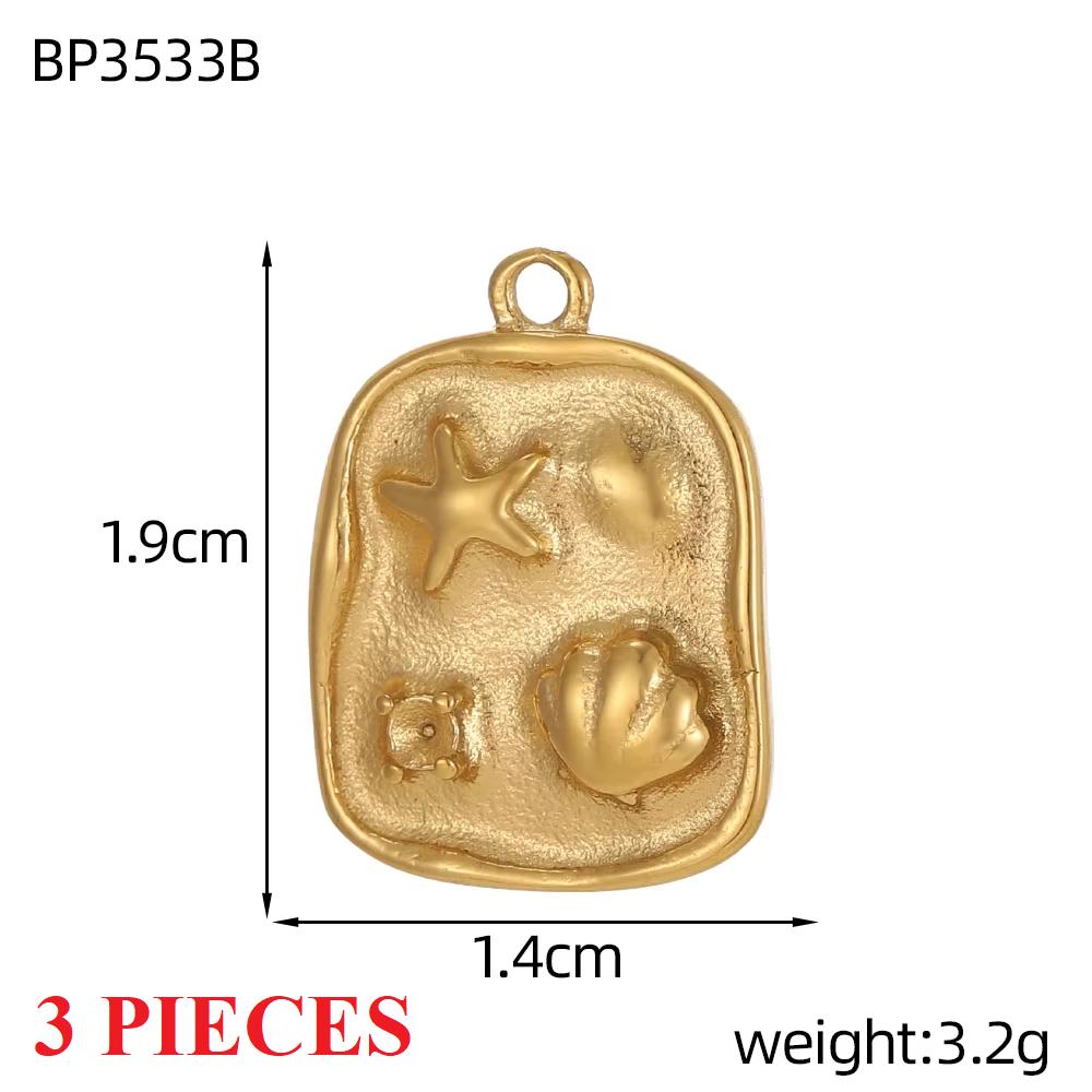 3PCS/LOT CARLIDANA Gold Plated Stainless Steel Charms, Flower Animal Heart Bow Pendants for DIY Necklace Jewelry Making