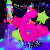 Neon fluorescent digital balloon set 1-9 five pointed star heart-shaped balloons for birthday and graduation season decoration