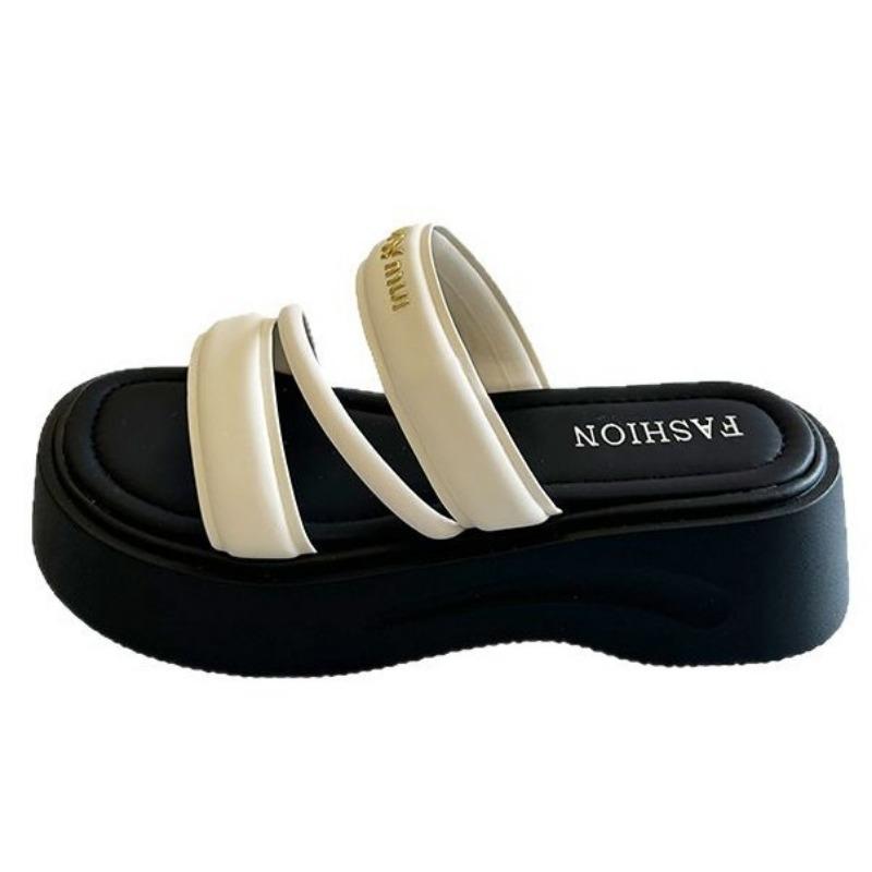 New fashionable thick-soled height-increasing cool slippers for women's summer wear casual slippers for women's beach shoes
