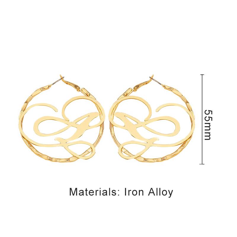 Metall Clip-On Creolen für Damen Texturierter Draht Mode Zirkon Trendiger Neuer Stil Feiertagsaccessoires Großhandel Geschenke MQF174