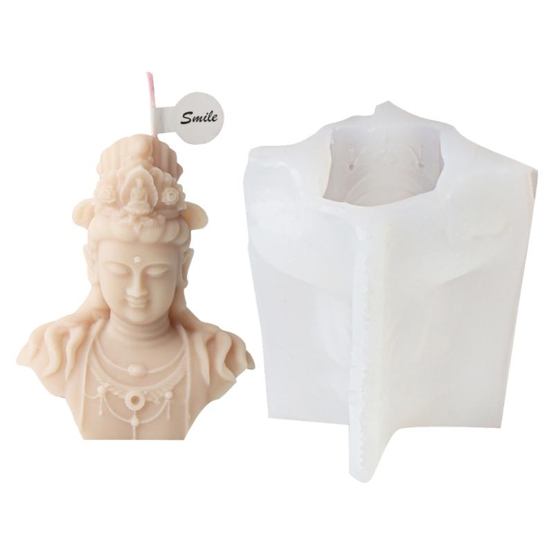 3D Buddhas Silicone Candle Mould for Handmade Soap Gypsum Resin Aromatherapy Candle Mold Desktop Decors for Any Occasion