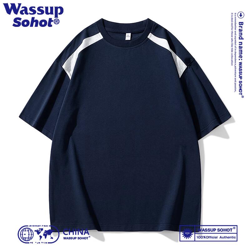 Wassup Sohot Men s Color Block Short Sleeve T-Shirt 3XL
