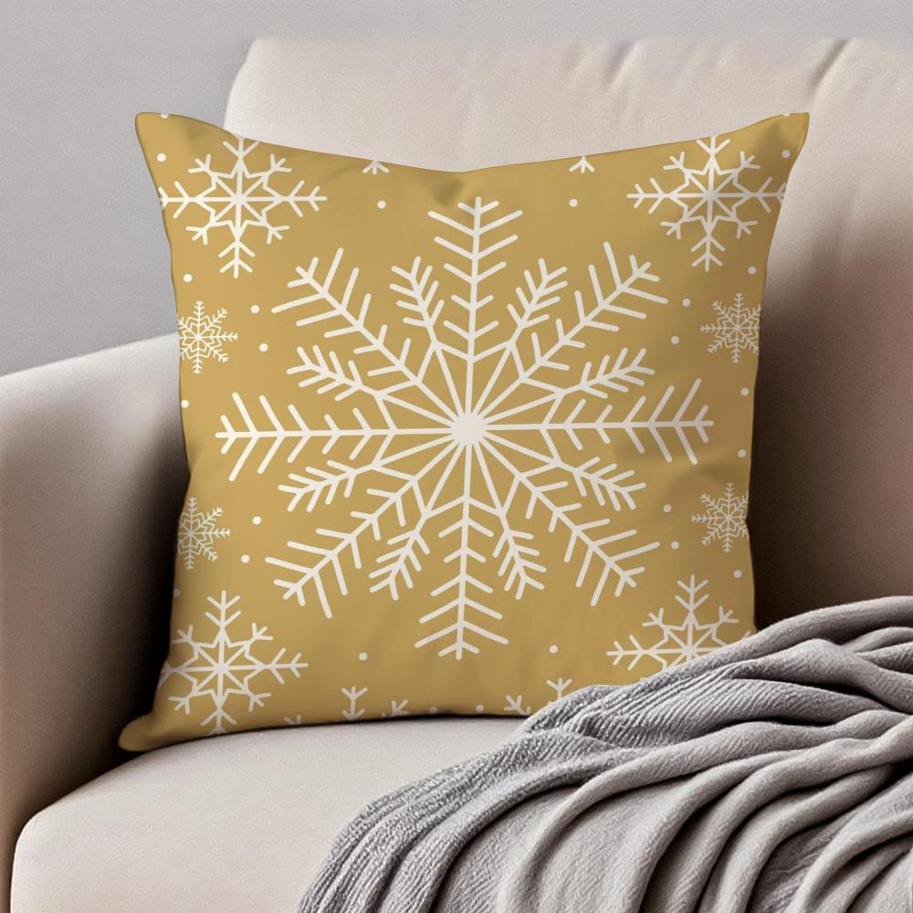 Christmas Materials Cushion Cover Pillowcase Antidustmite Invisible Zipper Short Plush Sofa Cushion