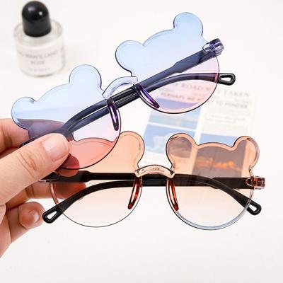 Cute Pc Kids Sunglasses Party Gradient Children Rimless Sun Glasses Little Bear Uv375 Cartoon Bear For Boys Girls