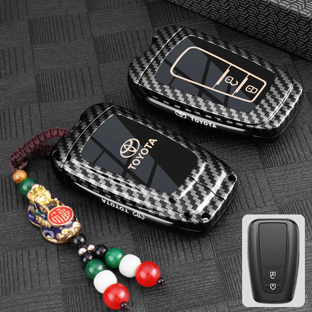 Zinc Alloy Leather Car Key Case Protective Case for Toyota CHR Hilux Fortuner BVNYTU7 Land Cruiser 200 Camry Corolla Crown RAV4 Highland