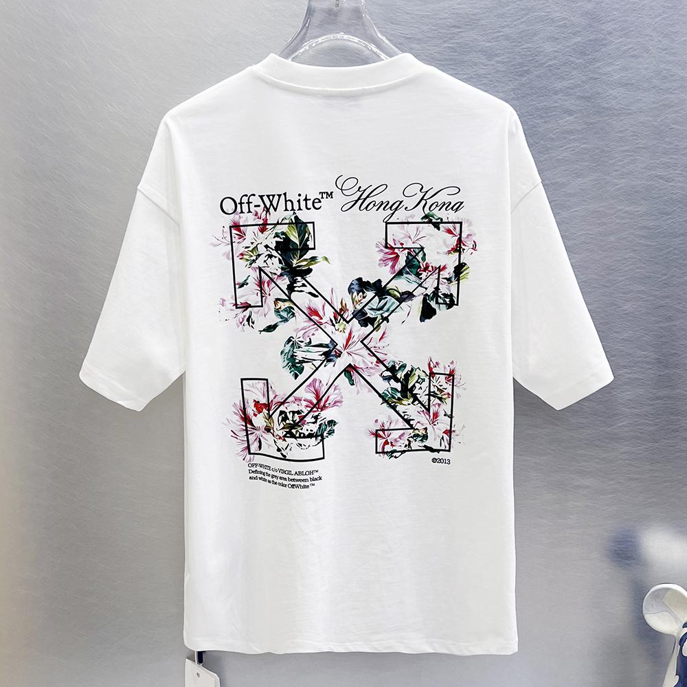 9299 Off-White Summer Men's and Women's Pure Cotton Print Oversized T-shirt Street Wear